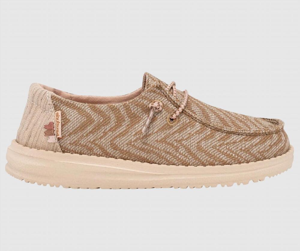 NEW HEY DUDE women's wendy woven shoe in zebra terra stripe